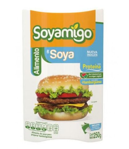 SOYAMIGO ALIMENTO DE SOYA SABOR HAMBURGUESA 250GR. SOYAMIGO