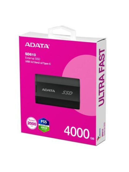 SSD EXTERNO ADATA SD810 4TB. INTERFAZ USB 3.2 GEN 2 X2 PUERTO USBC. COLOR NEGRO. NUMERO DE PARTE SD8104000GCBK - Image 6