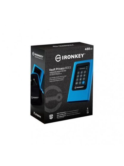 SSD EXTERNO KINGSTON IRONKEY VAULT PRIVACY 80 480GB USB AZUL-NEGRO