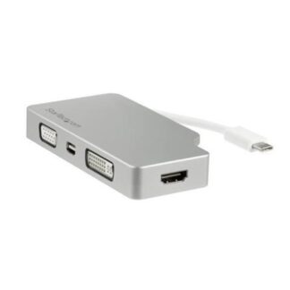STARTECH  ADAPTADOR 4 EN 1 DE AUDIO Y VIDEO PARA VIAJES USB-C A VGA DVI HDMI O MINI DISPAYPORT