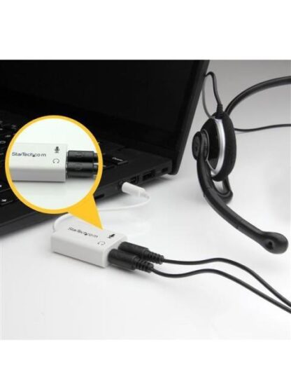 STARTECH  ADAPTADOR DIVISOR 1X 3.5MM MACHO - 2X 3.5MM HEMBRA PARA AUDIFONOS Y MICROFONO BLANCO - Image 6