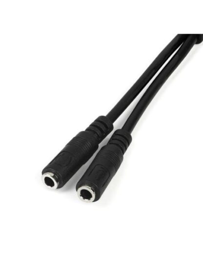 STARTECH  CABLE 35MM MACHO - 2X DE 35MM HEMBRA 20CM NEGRO