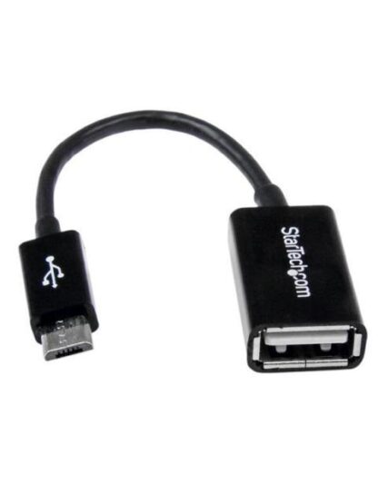 STARTECH  CABLE ADAPTADOR MICRO USB MACHO - USB A HEMBRA 12CM NEGRO