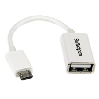 STARTECH  CABLE ADAPTADOR MICRO USB MACHO - USB OTG HEMBRA 12CM BLANCO