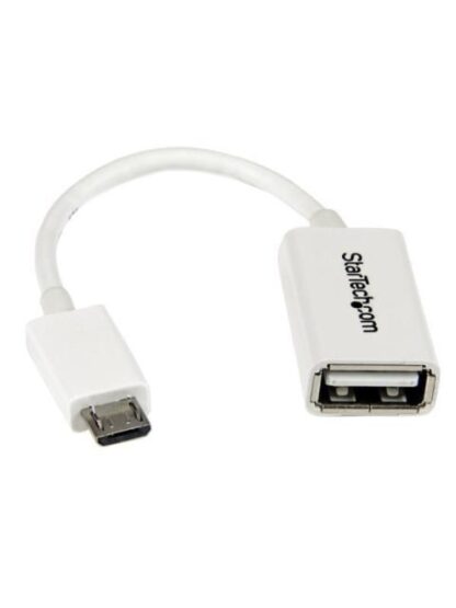 STARTECH  CABLE ADAPTADOR MICRO USB MACHO - USB OTG HEMBRA 12CM BLANCO