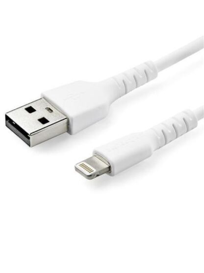 STARTECH  CABLE DE CARGA CERTIFICADO MFI LIGHTNING MACHO - USB A MACHO 1 METRO BLANCO PARA IPOD-IPHONE-IPAD