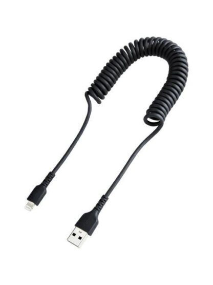 STARTECH  CABLE ESPIRAL LIGHTNING MACHO - USB A MACHO 1 METRO NEGRO - Image 2