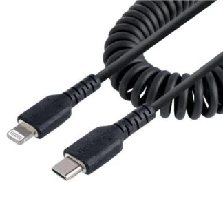 STARTECH  CABLE ESPIRAL LIGHTNING MACHO - USB-C MACHO 50CM NEGRO