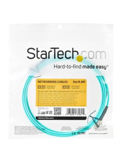 STARTECH CABLE FIBRA OPTICA DUPLEX MULTIMODO OM4 LC MACHO - LC MACHO 50-125M 3 METROS AQUA - Image 5