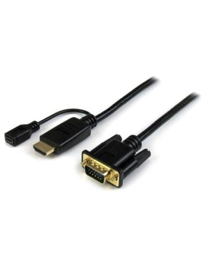 STARTECH  CABLE VGA MACHO - HDMI + MICRO-USB MACHO-HEMBRA 3 METROS NEGRO