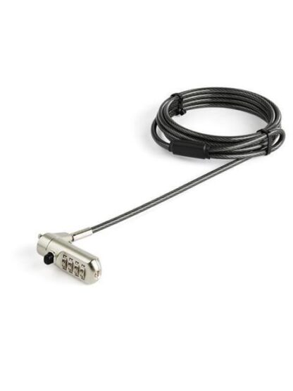 STARTECH  CANDADO DE COMBINACION PARA LAPTOPS 2 METROS NEGRO-PLATA