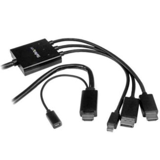 STARTECH  CONVERSOR HDMI DISPLAYPORT O MINI DISPLAYPORT - HDMI 2 METROS NEGRO