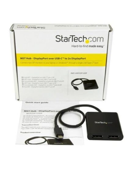 STARTECH  DIVISOR MULTIPLICADOR USB C - DISPLAYPORT 2 PUERTOS NEGRO - Image 8