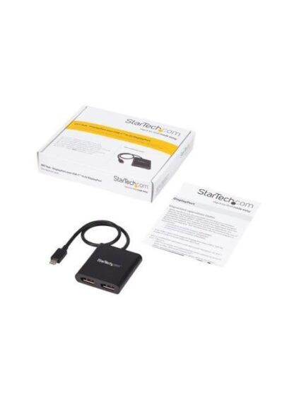 STARTECH  DIVISOR MULTIPLICADOR USB C - DISPLAYPORT 2 PUERTOS NEGRO - Image 9