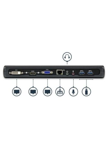 STARTECH  DOCKING STATION PARA LAPTOPS 4X USB 3.0 HDMI DVI VGA NEGRO - Image 5