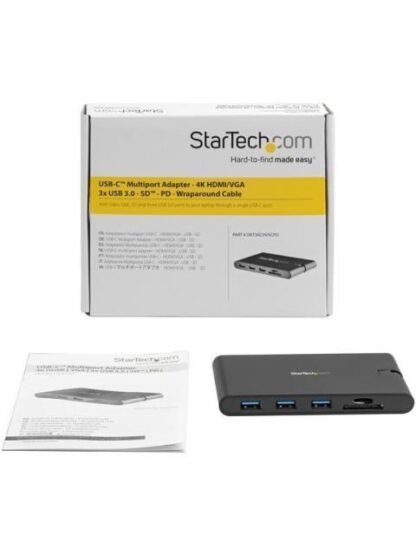 STARTECH  DOCKING STATION USB-C 3X USB A 3.0 1X HDMI 1X VGA NEGRO - Image 9