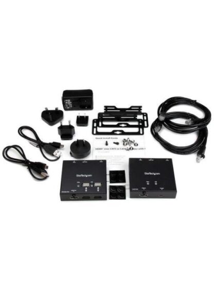 STARTECH  EXTENSOR HDMI POR CABLE CAT6 CON HUB USB DE 4 PUERTOS 50M NEGRO - Image 6