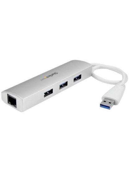 STARTECH  HUB CONCENTRADOR DE 3 PUERTOS USB A 3.0 CON ADAPTADOR DE RED ETHERNET GIGABIT