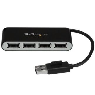 STARTECH  HUB CONCENTRADOR USB A 2.0 DE 4 PUERTOS CON CABLE INTEGRADO 480 MBIT-S NEGRO-PLATA