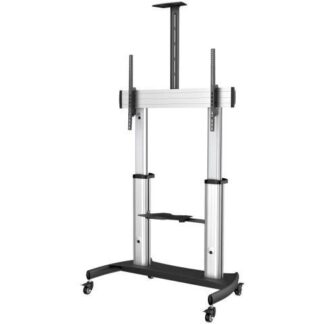 STARTECH  SOPORTE DE PISO STNDMTV100 PARA PANTALLA 60 - 100 HASTA 100KG NEGRO-PLATA