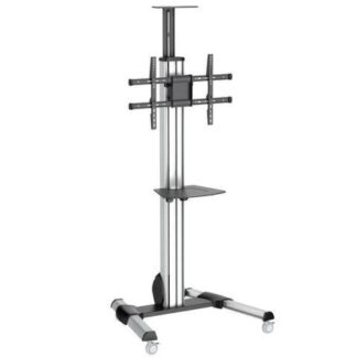 STARTECH  SOPORTE MOVIL DE PISO PARA PANTALLA DE 32 - 75 HASTA 40KG NEGRO-PLATA