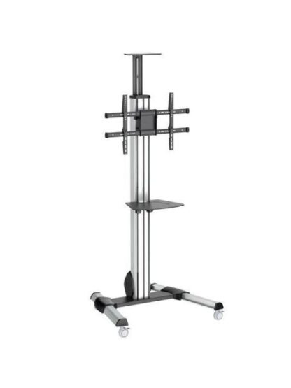STARTECH  SOPORTE MOVIL DE PISO PARA PANTALLA DE 32 - 75 HASTA 40KG NEGRO-PLATA