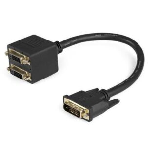 STARTECH  SPLITTER DIVISOR COMPACTO DE VIDEO DVI-D MACHO - DVI-D HEMBRA 30CM NEGRO