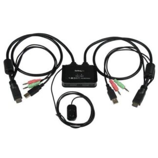 STARTECH  SWITCH KVM DE 2 PUERTOS HDMI USB AUDIO CON CABLES INTEGRADOS