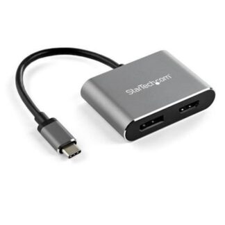STARTECH  USB C MACHO - HDMI-DISPLAYPORT HEMBRA NEGRO-GRIS