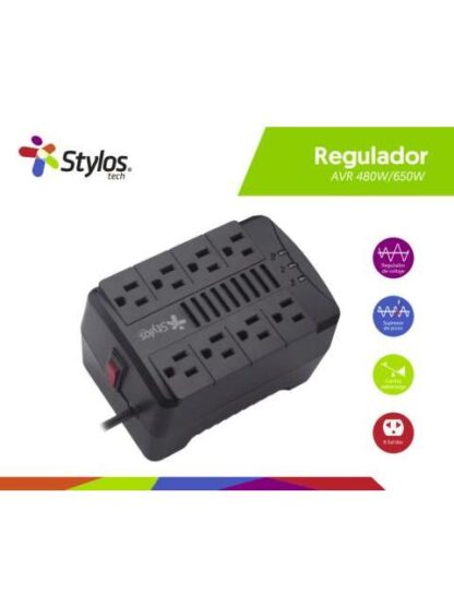 STYLOS REGULADOR STRE650B 480W ENTRADA 120V SALIDA 120V 8 CONTACTOS - Image 2