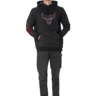 SUDADERA BULLS HOOD NEGRO NBA