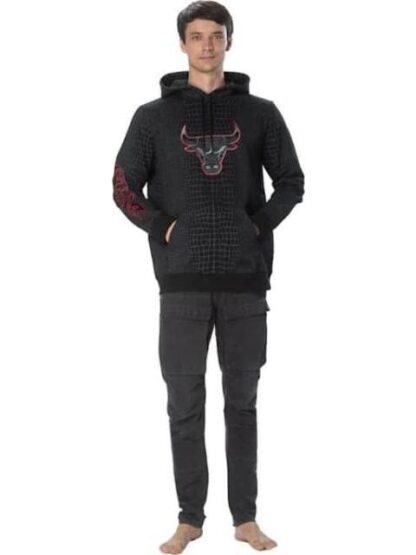 SUDADERA BULLS HOOD NEGRO NBA