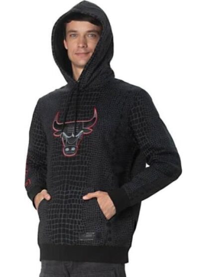 SUDADERA BULLS HOOD NEGRO NBA - Image 4