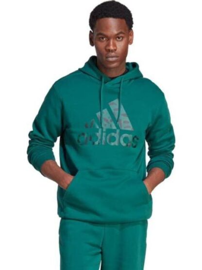 SUDADERA CON GORRO ESSENTIALS VERDE ADIDAS - Image 2