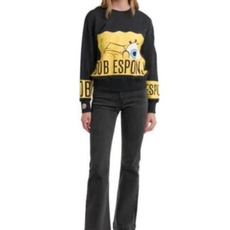 SUDADERA DAMA NEGRO BOB ESPONJA