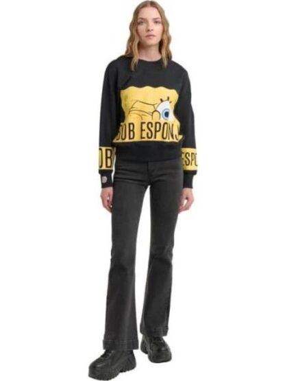 SUDADERA DAMA NEGRO BOB ESPONJA