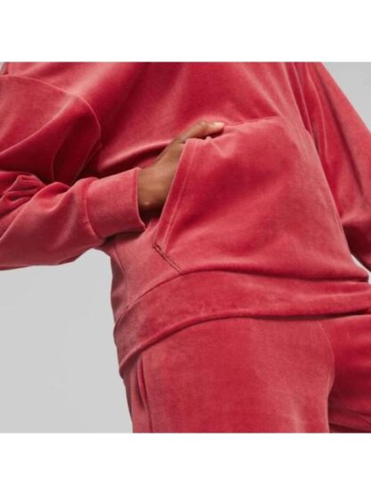 SUDADERA ESS ELEVATED VELOUR HOODIE ROJO PUMA - Image 6