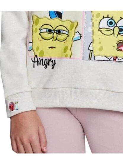 SUDADERA ESTAMPADA APLICACIONES BEIGE BOB ESPONJA - Image 2