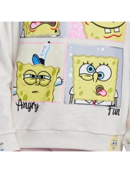 SUDADERA ESTAMPADA APLICACIONES BEIGE BOB ESPONJA - Image 3