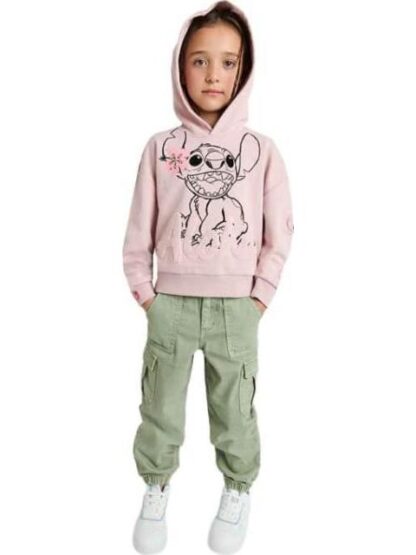 SUDADERA ESTAMPADA APLICACIONES PALO DE ROSA DISNEY