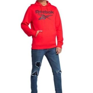 SUDADERA IDENTITY FLEECE STACKED ROJO REEBOK