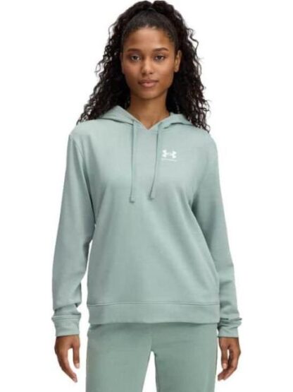 SUDADERA UA RIVAL TERRY HOODIE VERDE UNDER ARMOUR MEXICO - Image 2