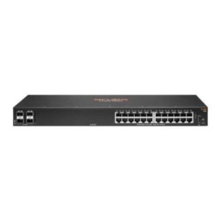 SWITCH ARUBA GIGABIT ETHERNET 6100 24 PUERTOS POE 10 100 1000 + 4 SFP+ 128GBIT-S NEGRO JL677A