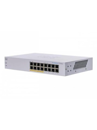 SWITCH CISCO GIGABIT ETHERNET BUSINESS 110 16 PUERTOS 10-100-1000MBPS (8X POE) 32 GBIT-S 8000 ENTRADAS - NO ADMINISTRABLE