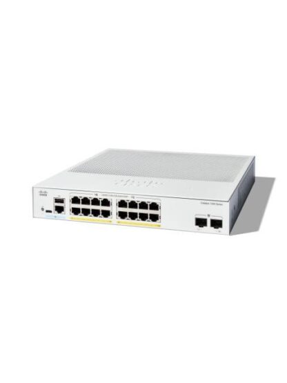 SWITCH CISCO GIGABIT ETHERNET CATALYST 1300 16 PUERTOS POE+ 10-100-1000MBPS + 2 PUERTOS SFP 240W 36 GBIT-S 16000 ENTRADAS - ADMINISTRABLE