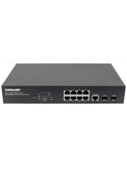 SWITCH INTELLINET GIGABIT ETHERNET 561167 8 PUERTOS POE+ 10-100-1000MBPS + 2 PUERTOS SFP 20 GBIT-S 8192 ENTRADAS - ADMINISTRABLE - Image 4