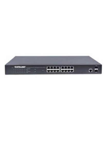 SWITCH INTELLINET GIGABIT ETHERNET 561341 16 PUERTOS POE+ 10-100-1000MBPS + 2 PUERTOS SFP 36 GBIT-S 8000 ENTRADAS - ADMINISTRABLE - Image 3