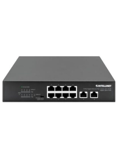 SWITCH INTELLINET GIGABIT ETHERNET 561402 8 PUERTOS POE + 10-100-1000 + 2 PUERTOS UPLINK 120W 2 GBIT-S 8192 ENTRADAS - NO ADMINISTRABLE - Image 3