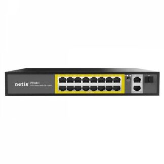 SWITCH NETIS FAST ETHERNET P116GH 16 PUERTOS POE 10-100MBPS + 2 PUERTO UPLINK 200W 9.2 GBIT-S 8000 ENTRADAS - NO ADMINISTRABLE