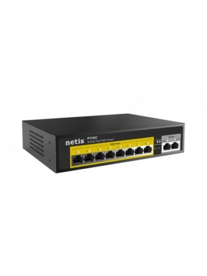 SWITCH NETIS GIGABIT ETHERNET P110C 8 PUERTOS POE 10-100-MBPS + 2 PUERTOS RJ45 2GBIT-S 2.000 ENTRADAS - NO ADMINISTRABLE - Image 2